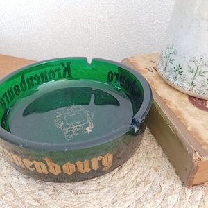 Kronenbourg extra large vintage ashtray – Thick glass advertising ashtray – French bistro bar beer advertising – XXL ashtray