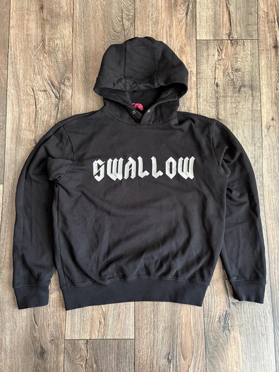 McQ, MCQ Alexander McQueen Swallow Logo Black Hoodie Size M