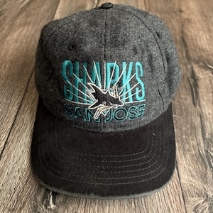 Vintage 90-tals San Jose Sharks ull Snapback-keps NHL-keps