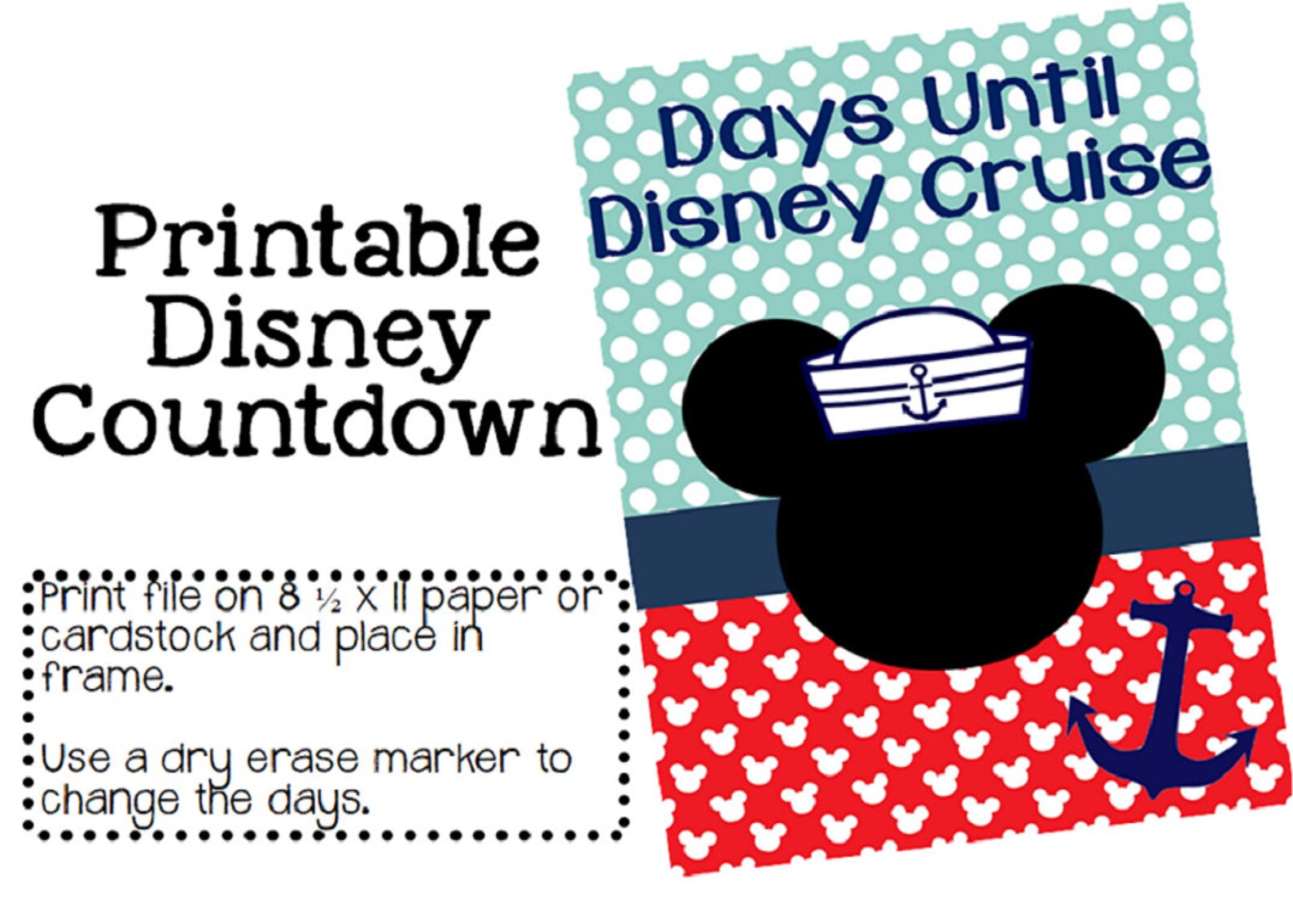 Printable Disney Cruise Countdown Instant Download - Etsy