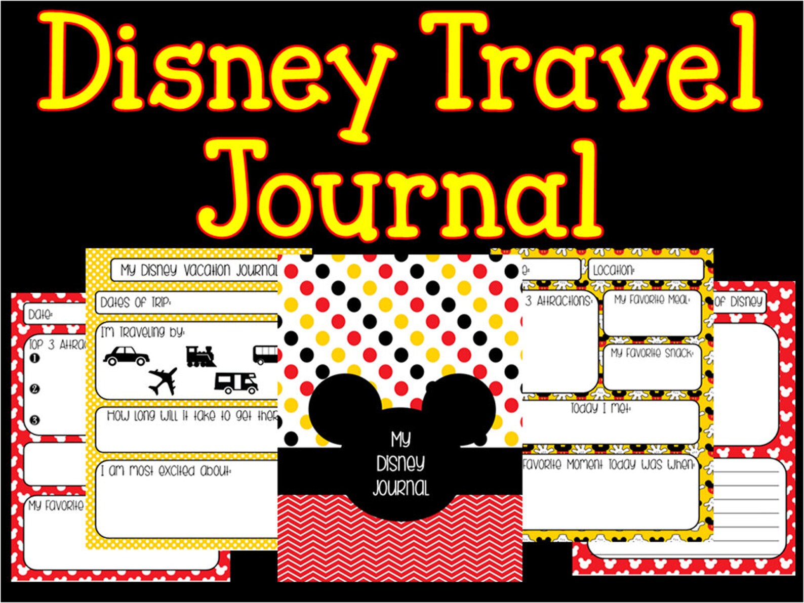 Printable Disney Travel Journal Instant Download | Etsy