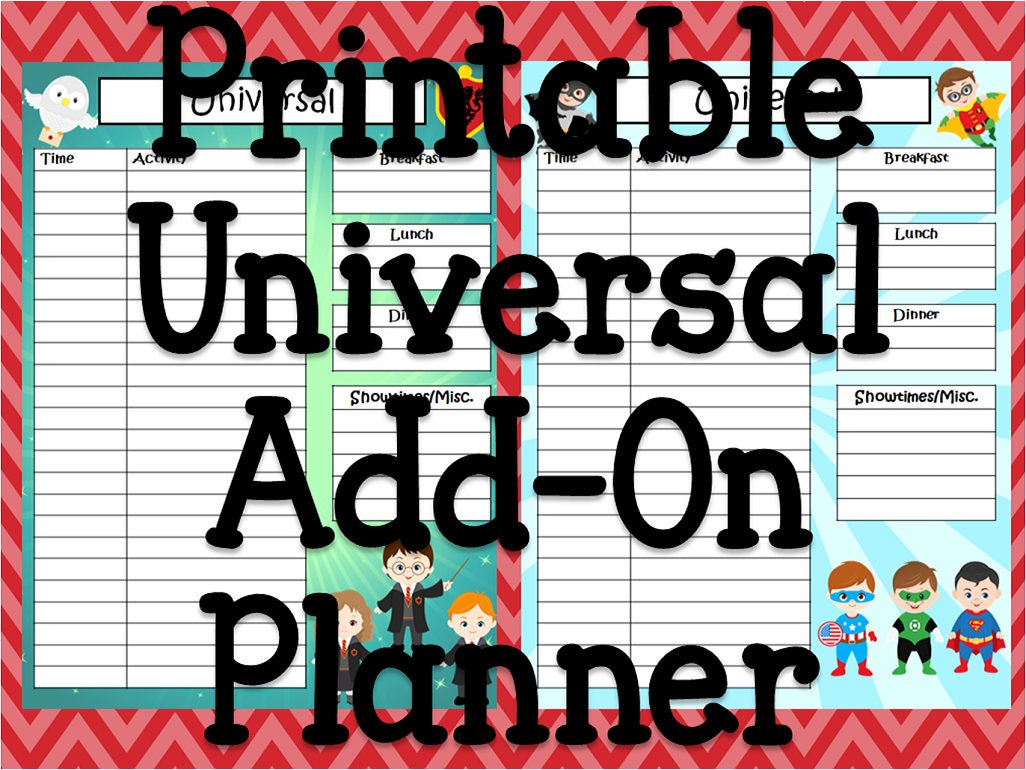 Printable Universal Studios Planner Goodnotes Compatible