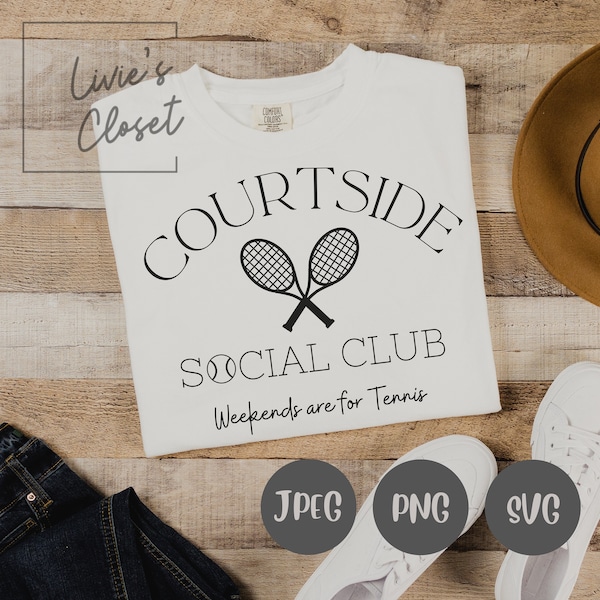 Tennis Mom SVG, Courtside Social Club, Tennis SVG, Tennis Shirt SVG, Tennis Season