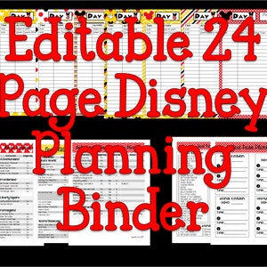 Instant Download Editable Disney Planning Binder Binder | Etsy