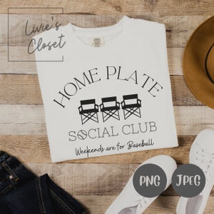 Baseball Mom PNG , Home Plate Social Club, Baseball PNG, Baseball Shirt PNG, Baseball Season