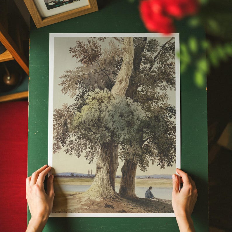Realistisches Poster Mockup auf dem Schreibtisch: Top Ansicht Szene eines DIN A Senkrechten Poster Mockups Bild 7