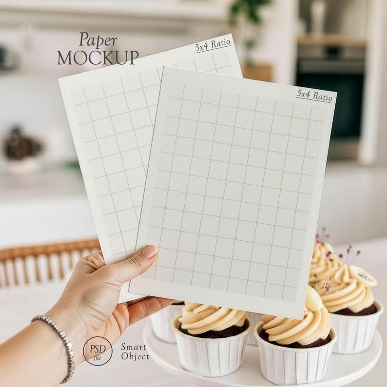 Realistic 5x4 Card Mockup 2 Card Held in Hand, Realistic Invitation