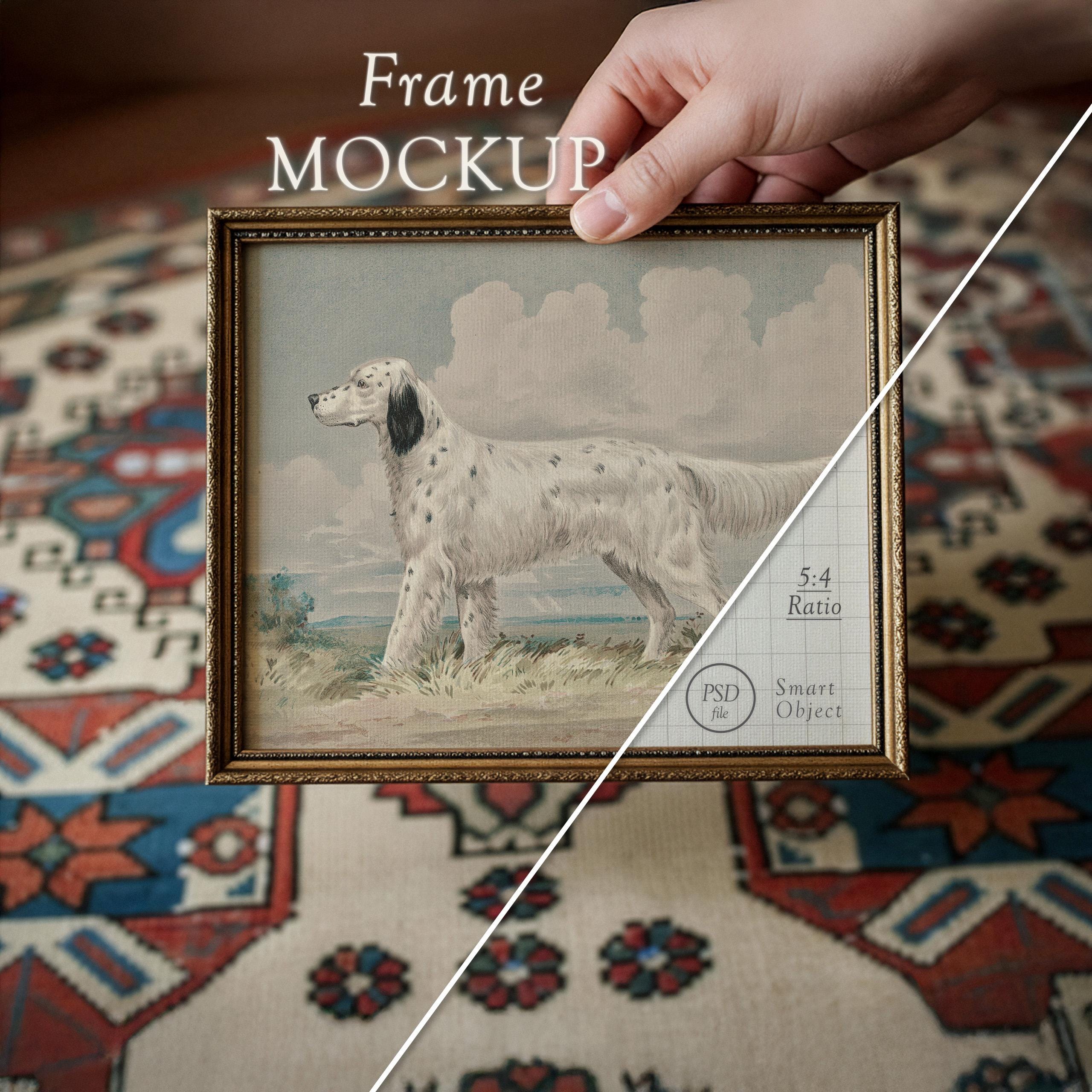 Wood Frame Mockup: Realistic Small Vintage Frame in Hand, 5x4 Ratio ...