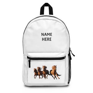 Sac à dos pour les amateurs de chevaux, cartable avec nom personnalisé, cadeau équin, sac à dos équestre, sac à dos cheval personnalisé, sac à dos enfant