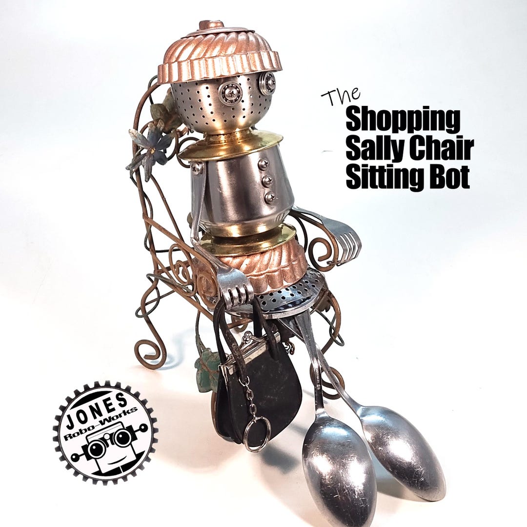 Sally Bot Shopping Sally Chair Sitting Bot Steampunk Assemblage Found Object ...