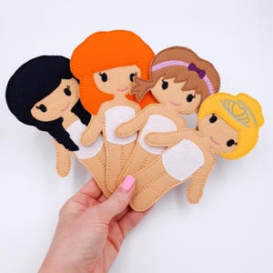 ITH Dress Up Dolls Base Embroidery Design Set of 4  Felt Paper Doll Style Starter Pack  5x7 Hoop Quiet Book Toy