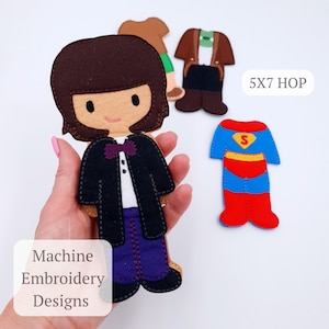 ITH Dress Up Boy Doll Embroidery Design Set with 4 Outfits  Felt Paper Doll Starter Bundle  5x7 Hoop Toy