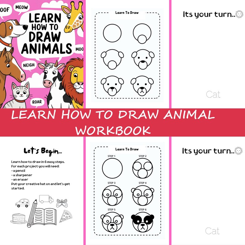 how to draw tutorials for beginners: with step by step... Learn How to Draw Workbook | Printable Drawing Guide for Beginners ...