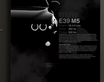 BMW E39 M5 Poster: Classic Sports Car Wall Art (Digital Download)