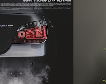 BMW M5 E60 V10 Poster: High-Performance Car Wall Art (Digital Download A1-A5 Sizes)