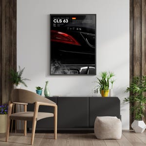 Mercedes-Benz CLS63 AMG Rear Detail Wall Art, Printable Car Poster for Automotive Enthusiasts and Garage Decor