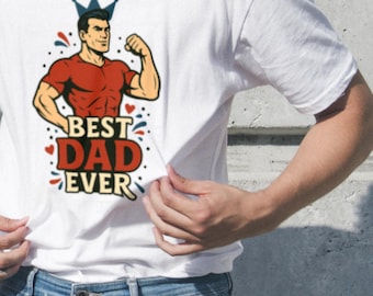 Best Dad Ever T Shirt Design for Father’s Day Printable PNG Digital Download Gift from Kids Funny Dad Shirt Sublimation Art for DIY Gift