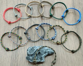 2.4mm Thin Paracord Adjustable Friendship Bracelet Colorful Rope Cord Handmade Unisex Beach Waterproof UV-Resistant