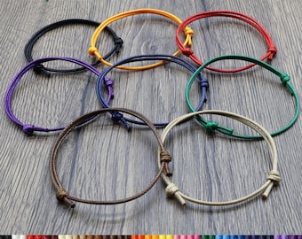 Pulsera ajustable de cordón encerado: Pulsera de la amistad minimalista e impermeable