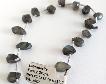 Labradorite Fancy Drops, Faceted Semi-Precious Stones, Destash Beads