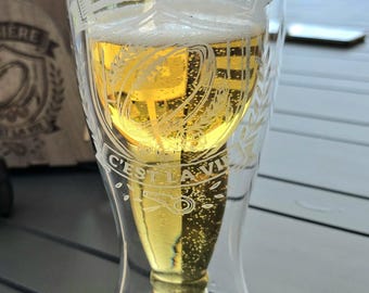 Verre à bière gravé "la bière c'est la vie"