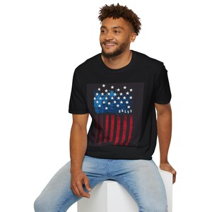 Vintage American Flag Patriotic Unisex T-Shirt, Fourth of July Tee, Independence Day Shirt, USA Flag Apparel, Memorial Day Top