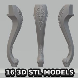 3D STL model of furniture, table, sofa for CNC engraving machine in 3D Artcam Aspire Fusion | sofa legs | table and chair legs | Table legs