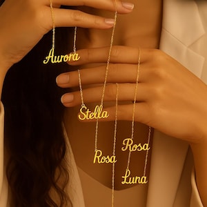 Personalized Name Necklace,Custom Name Necklace,14K Gold Plated Name Necklace, Personalized Name Necklace, Birthday Gift for Her