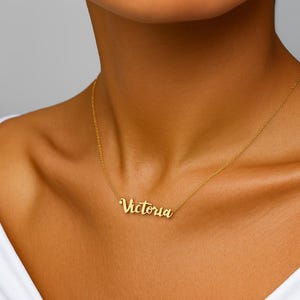 Personalized Name Necklace Pendant,Custom Name Necklace,925 Sterling Silver Gold Plated Name Necklace,Christmas Gift, Gift for Her