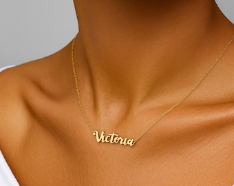 925 Sterling Silber vergoldet Namen Halskette, personalisierte Name Halskette Anhänger, benutzerdefinierte Name Halskette, Weihnachtsgeschenk, Geschenk für sie