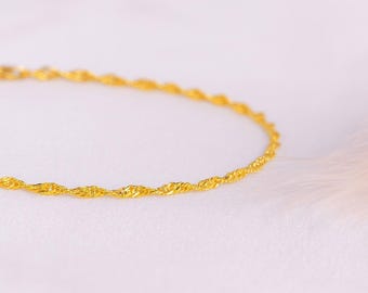 925 Silver-Gold Chain Bracelet, Minimalist Bracelet, Dainty Bracelet by LumineRosaJewels, Everyday Bracelet, Gift for Her, Christmas Gift