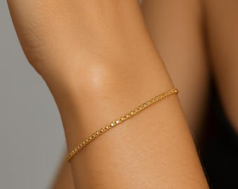 925 Silver-Gold Chain Bracelet, Minimalist Bracelet, Dainty Bracelet by LumineRosaJewels, Everyday Bracelet, Gift for Her, Christmas Gift