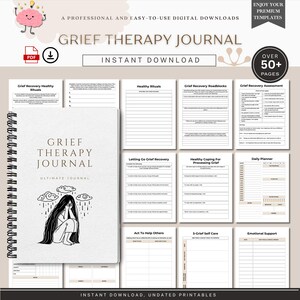 Guided Grief Therapy Journal – Healing from Loss & Emotional Wellness