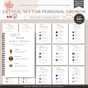 Kristall-Set für persönliches Wachstum, Heilsteine, Meditation Kristalle, Chakra Ausgleich, spirituelles Geschenk, Achtsamkeit, Chakra Kristalle