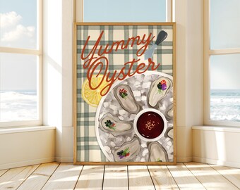 Oyster Kitchen Wall Art, Seafood Illustration (Digital Download)