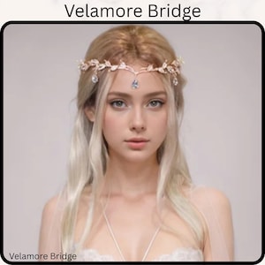 Vintage Fairy Crown Tiaras Crystal Leaves Elf Tiara Bandana Hair Accessories for Women Costume Hair Jewelry