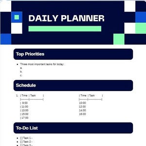 Minimalist Daily Planner Printable, Productivity Planner, Instant Download PDF