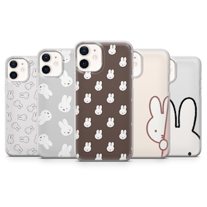 Miffy Handyhülle Kawaii Bunny Aesthetic Cover für iPhone 16 Pro, 15 , 14, 13, 12, 11, Samsung S25, S24, S23, A56, A36, A16, Pixel 9Pro, 8