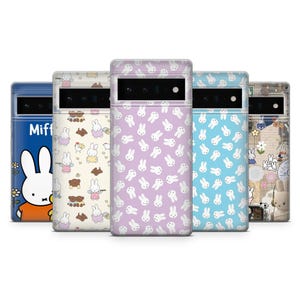 Custodia per telefono Miffy, cover minimalista a forma di coniglietto per Google Pixel 9, 9Pro, 8Pro, 8A, 7, 6A, Samsung S25, S24, S23, A25, A15, A55, iPhone 16Plus, 15