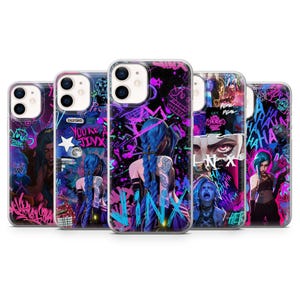 League Of Legends Handyhülle Arcane Jinx für iPhone 16 Pro, 15, 14, 13, 12, 11, Samsung S25, S24, S23, A56, A36, A16, Pixel 9Pro, 8