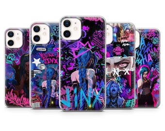 League Of Legends Phone Case Arcane Jinx Cover for iPhone 17, 16, 15, 14, 13, 12, 11, Samsung S25, S24, S23, A56, A36, A16, Pixel 10, 9A