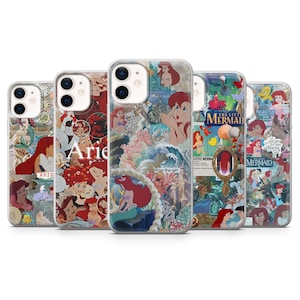 Arielle Meerjungfrau Handyhülle Ariel Ocean Hülle für iPhone 16, 15Pro, 14, 13, 12, 11, Samsung S25, S24, S23, A56, A36, A16, Pixel 9Pro XL, 8