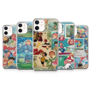 Funda Ponyo Studio Ghibli con diseño caprichoso para iPhone 16e, 15, 14, 13, 12, 11, Samsung S25, S24, S23, A56, A36, A16, Pixel 9Pro, 8, 7