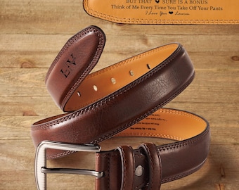 Cinturón de cuero genuino personalizado único para hombre: regalo de aniversario con grabado personalizado, hecho a mano y a medida.