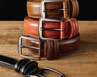 Unique Personalized Genuine Leather Belt for Men – Custom Engraved Anniversary Gift, Father's Day Handmade Made-to-order Gift