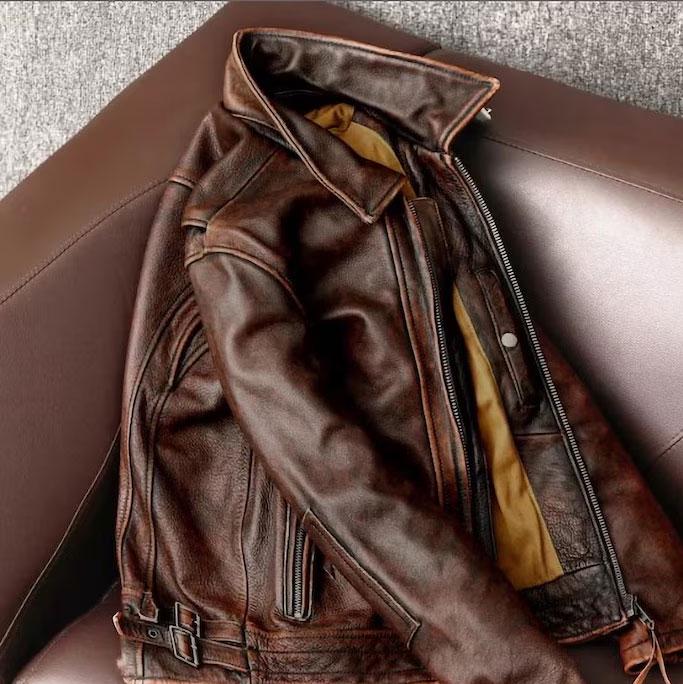 ジャケット・アウター epine leather jacket damage brown epine épine leather jacket damage brown