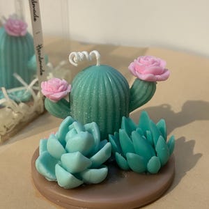 Decorative candle with Cactus