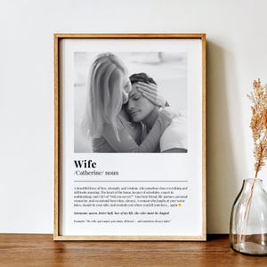 Personalized Wife Dictionary Definition Print with Photo Mommy Custom Digital Download Wall Art Gift for Wife Birthday Home Decor Printable