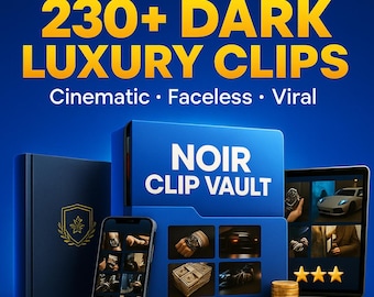 Dark Luxury Noir Video Clips: Viral Reels Content (Digital Download)
