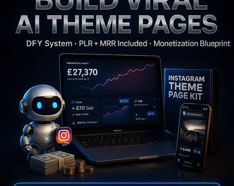 Viral Instagram Theme Page System | DFY Faceless Kit, AI Reels Templates, Monetization Guide, plr mrr License Done For You Instant Download